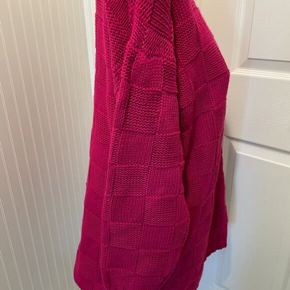 VTG FUSHIA PINK RAMIE AND COTTON LONG SWEATER SIZE M BY CASUAL CORNER - Picture 4 of 9